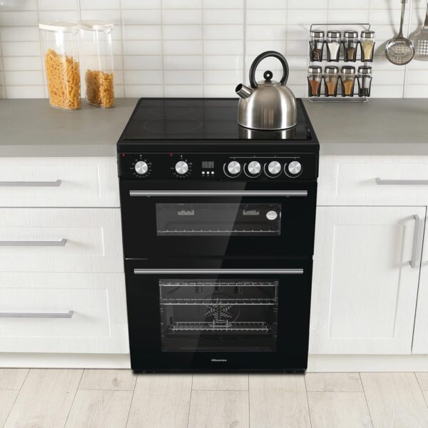 Hisense HDE3211BBUK 60cm Electric Cooker with Ceramic Hob-Black , A Rated Double Oven [Energy Class A] - Image 4