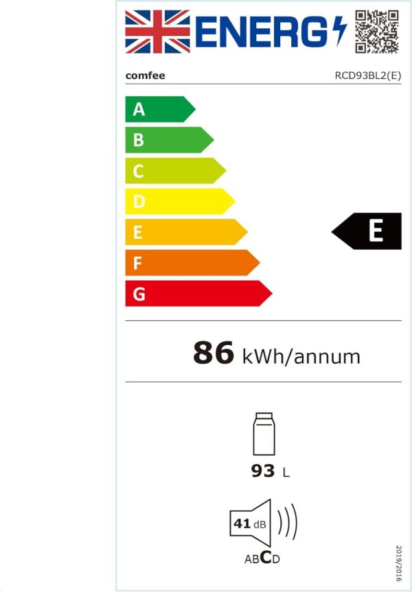 COMFEE' RCD93BL2(E) Under Counter Fridge - 93L - Image 8
