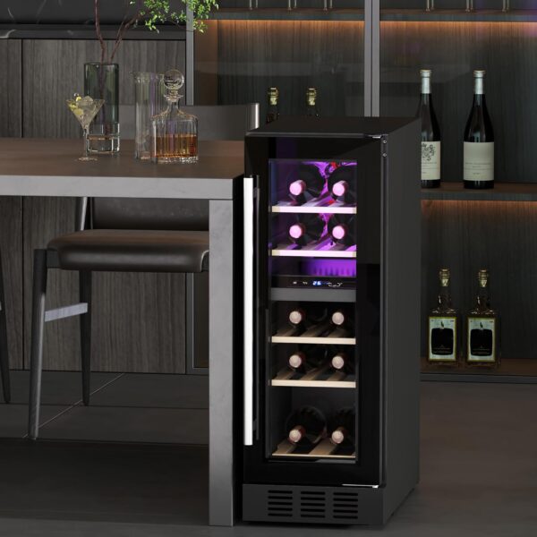 HOMCOM Dual Zone Wine Cooler – Built-In/Freestanding - 52L - Image 3