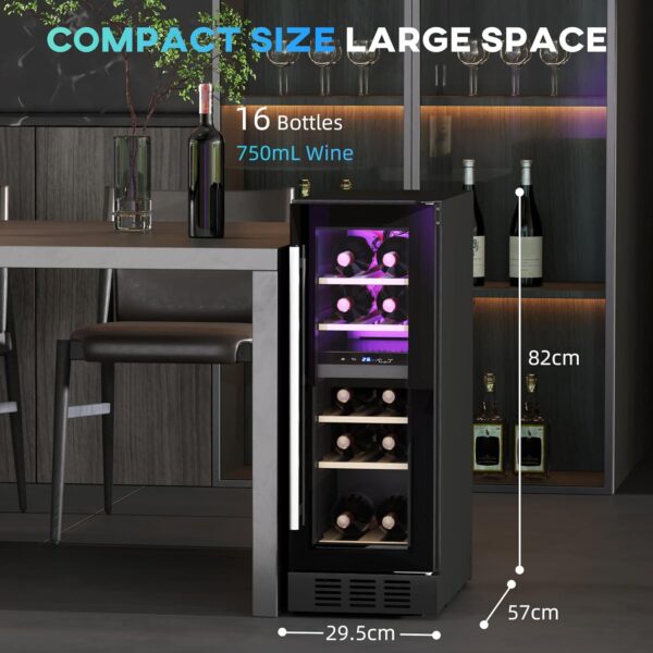 HOMCOM Dual Zone Wine Cooler – Built-In/Freestanding - 52L - Image 7