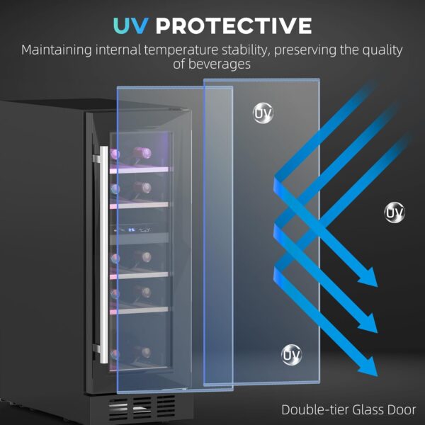 HOMCOM Dual Zone Wine Cooler – Built-In/Freestanding - 52L - Image 8