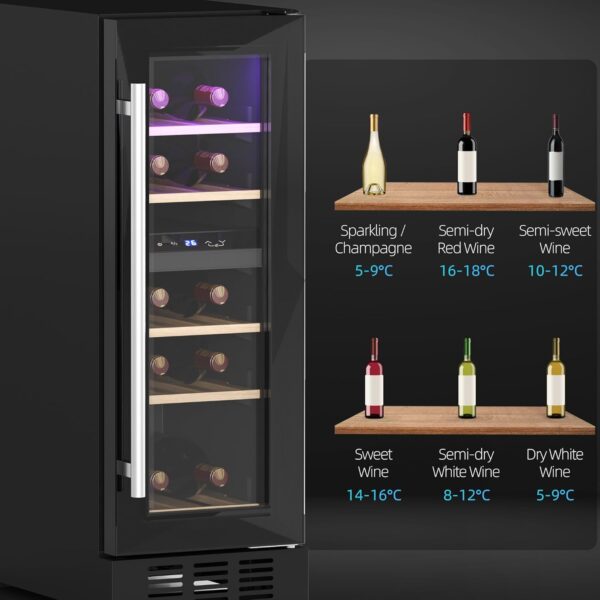 HOMCOM Dual Zone Wine Cooler – Built-In/Freestanding - 52L - Image 9