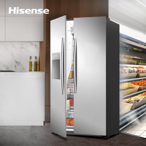 Hisense 562L Stainless Steel Fridge – RS694N4ICE, Water & Ice Dispenser - Image 8