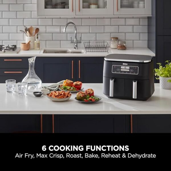 Ninja AF300UK Digital Air Fryer – 6-in-1, Dual Zone, 7.6L, Black - Image 4