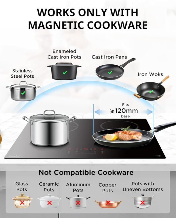 COMFEE' Induction Hob 7400 WATT with 4 Zones - Image 7